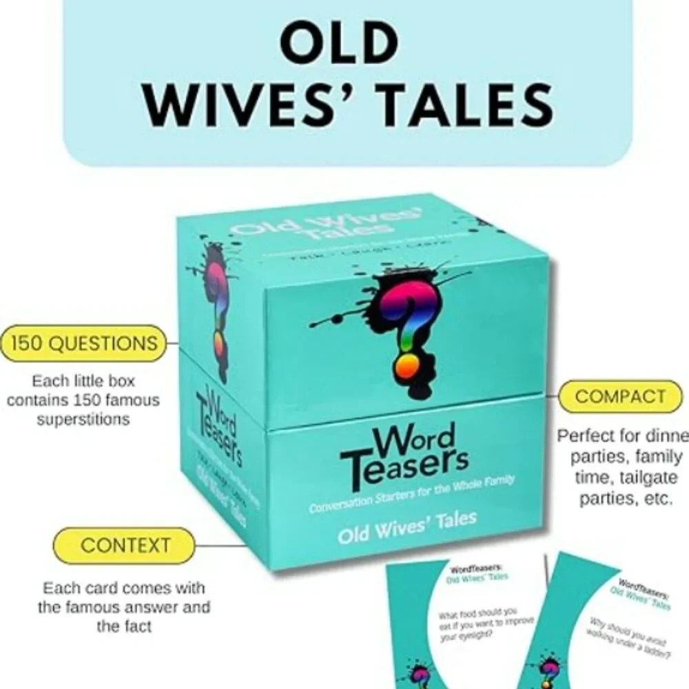 Word Teasers Old Wives' Tales Game Knowledge/Trivia Convo Game Adult/Kid NIB/NWT